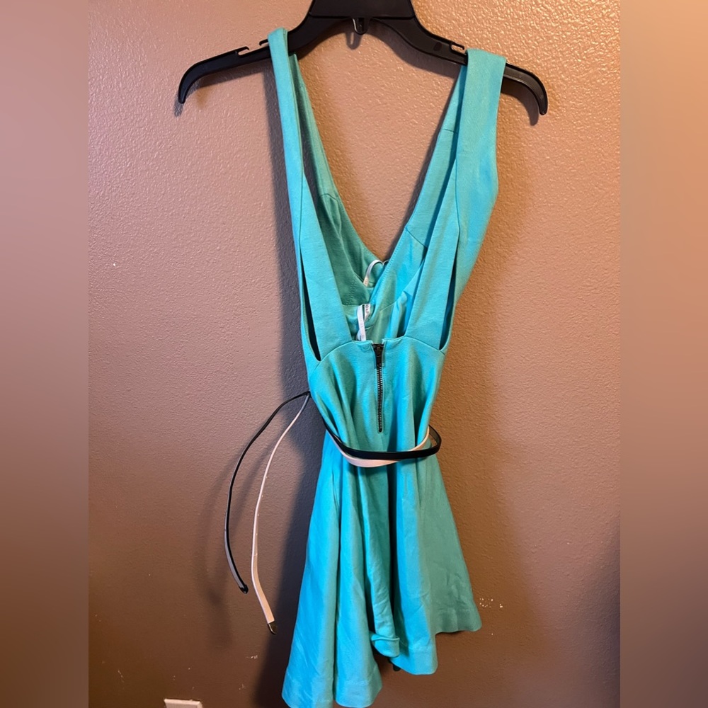 Turquoise flare dress